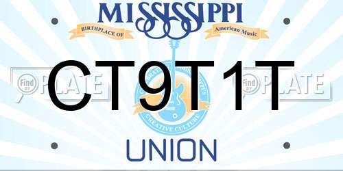 CT9T1T Mississippi License Plate