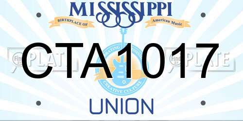 CTA1017 Mississippi License Plate