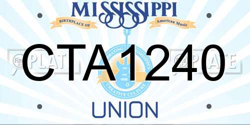 CTA1240 Mississippi License Plate