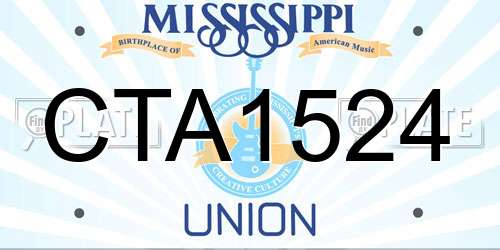 CTA1524 Mississippi License Plate