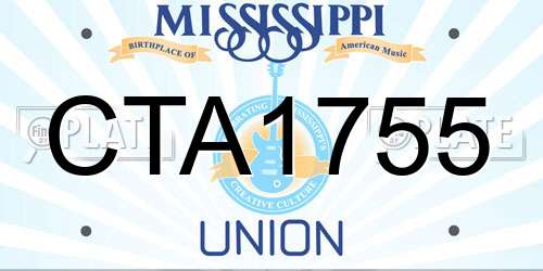 CTA1755 Mississippi License Plate