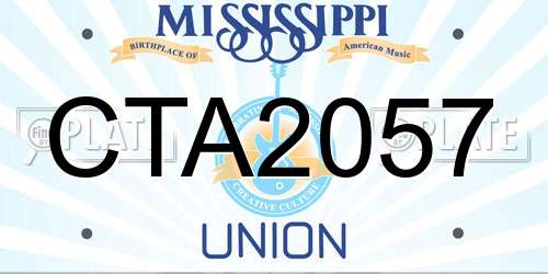 CTA2057 Mississippi License Plate