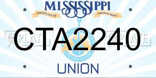 CTA2240 Mississippi License Plate