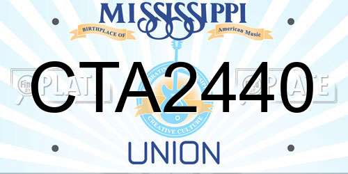 CTA2440 Mississippi License Plate