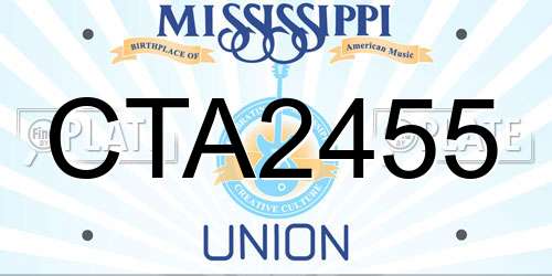 CTA2455 Mississippi License Plate