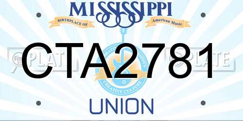 CTA2781 Mississippi License Plate