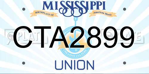 CTA2899 Mississippi License Plate
