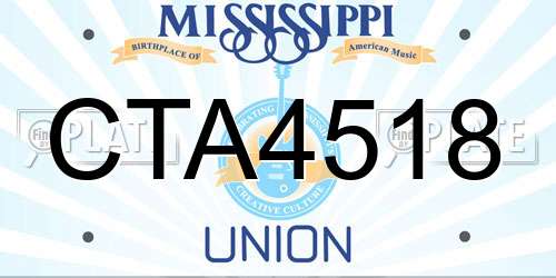 CTA4518 Mississippi License Plate