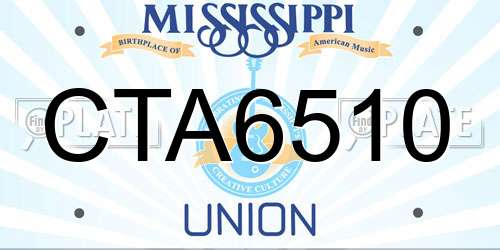 CTA6510 Mississippi License Plate