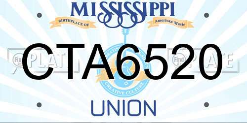 CTA6520 Mississippi License Plate