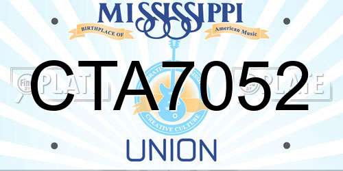CTA7052 Mississippi License Plate