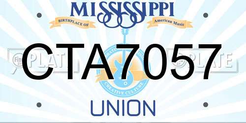 CTA7057 Mississippi License Plate