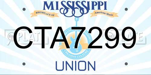 CTA7299 Mississippi License Plate