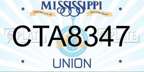 CTA8347 Mississippi License Plate