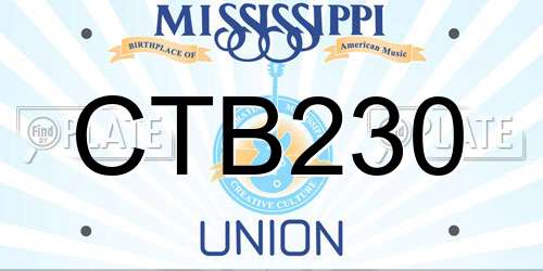 CTB230 Mississippi License Plate