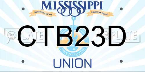 CTB23D Mississippi License Plate