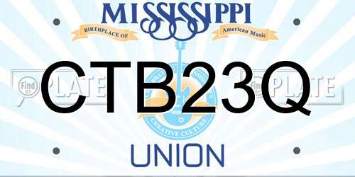CTB23Q Mississippi License Plate