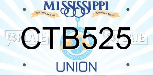 CTB525 Mississippi License Plate