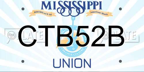 CTB52B Mississippi License Plate