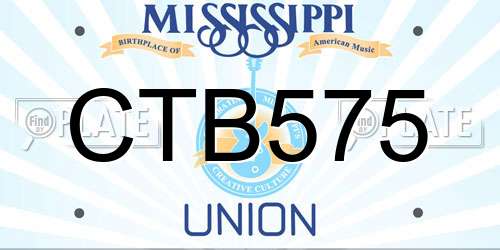 CTB575 Mississippi License Plate