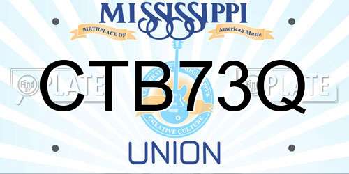 CTB73Q Mississippi License Plate