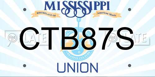 CTB87S Mississippi License Plate