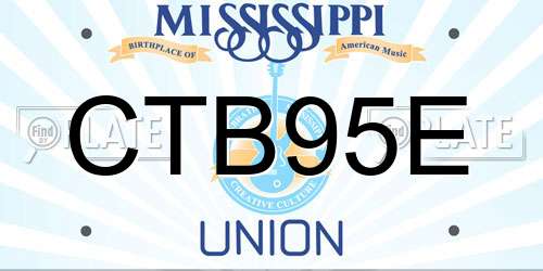 CTB95E Mississippi License Plate