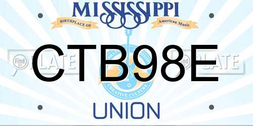 CTB98E Mississippi License Plate