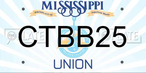 CTBB25 Mississippi License Plate