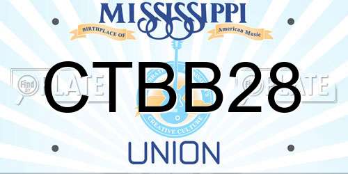 CTBB28 Mississippi License Plate