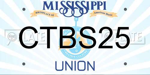 CTBS25 Mississippi License Plate