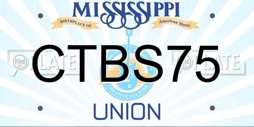 CTBS75 Mississippi License Plate