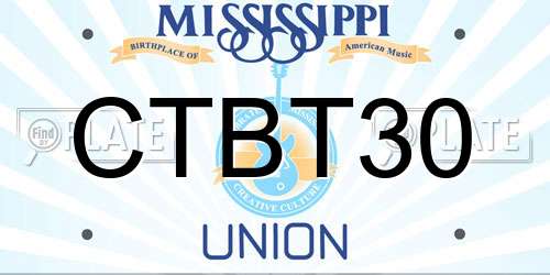 CTBT30 Mississippi License Plate