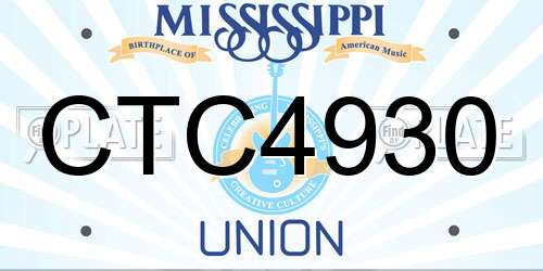 CTC4930 Mississippi License Plate