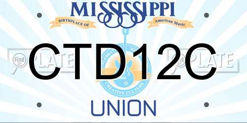 CTD12C Mississippi License Plate