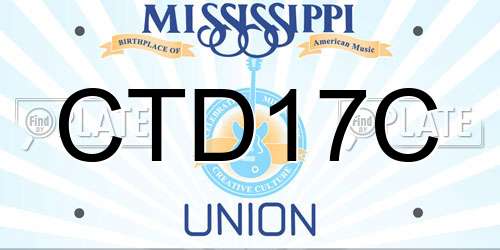 CTD17C Mississippi License Plate