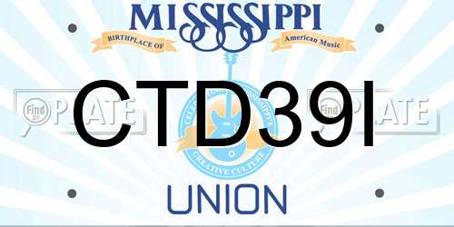 CTD39I Mississippi License Plate