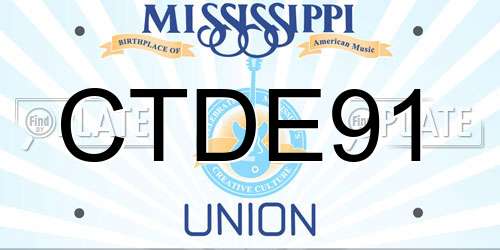CTDE91 Mississippi License Plate