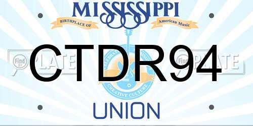 CTDR94 Mississippi License Plate