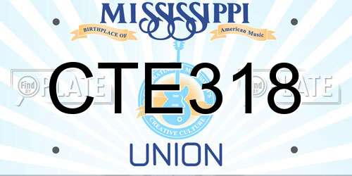 CTE318 Mississippi License Plate