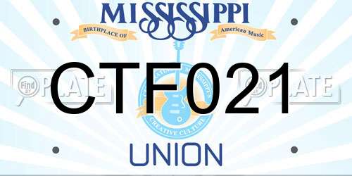 CTF021 Mississippi License Plate