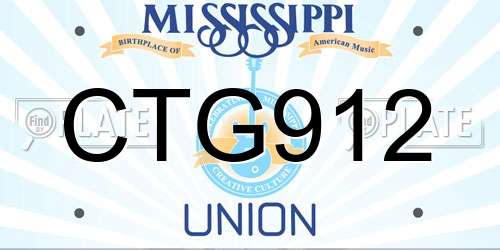 CTG912 Mississippi License Plate