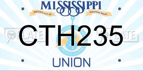 CTH235 Mississippi License Plate