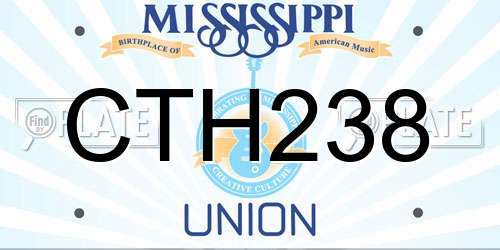 CTH238 Mississippi License Plate