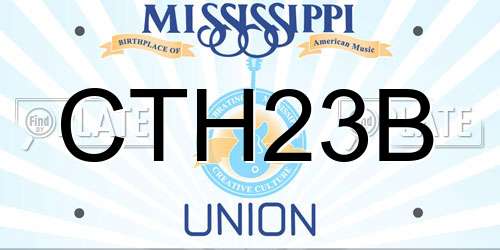 CTH23B Mississippi License Plate