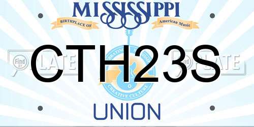 CTH23S Mississippi License Plate