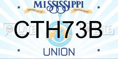 CTH73B Mississippi License Plate