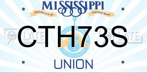 CTH73S Mississippi License Plate