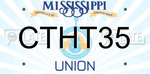 CTHT35 Mississippi License Plate