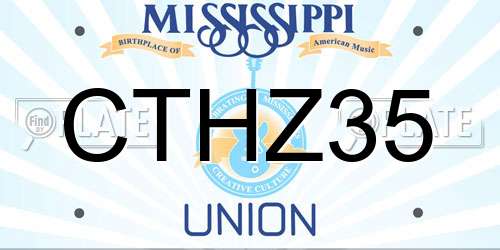 CTHZ35 Mississippi License Plate